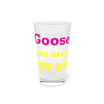 Goose Shows Are My Happy Place - Yellow & Pink Pint Glass, 16oz