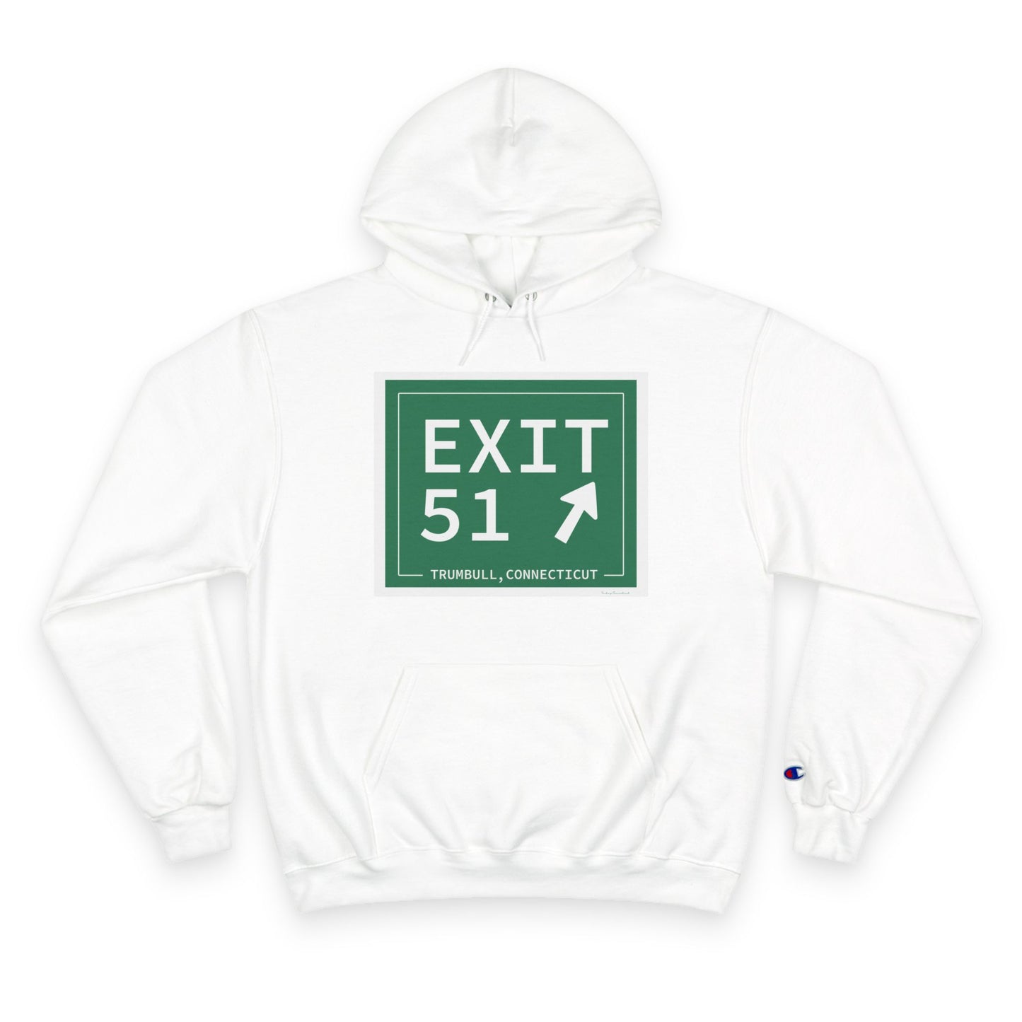 Vintage Exit 51  Merritt Parkway Sign Champion Hoodie
