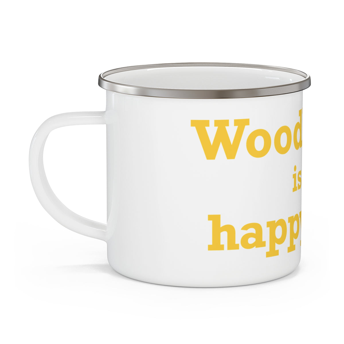 Woodbridge is My Happy Place Enamel Camping Mug
