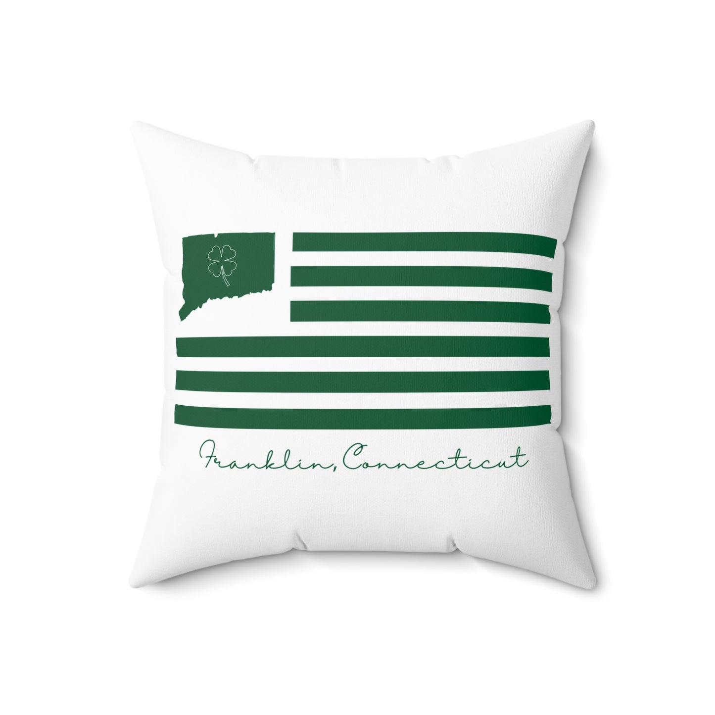 Franklin Connecticut St. Patrick’s Day Flag Spun Polyester Square Pillow