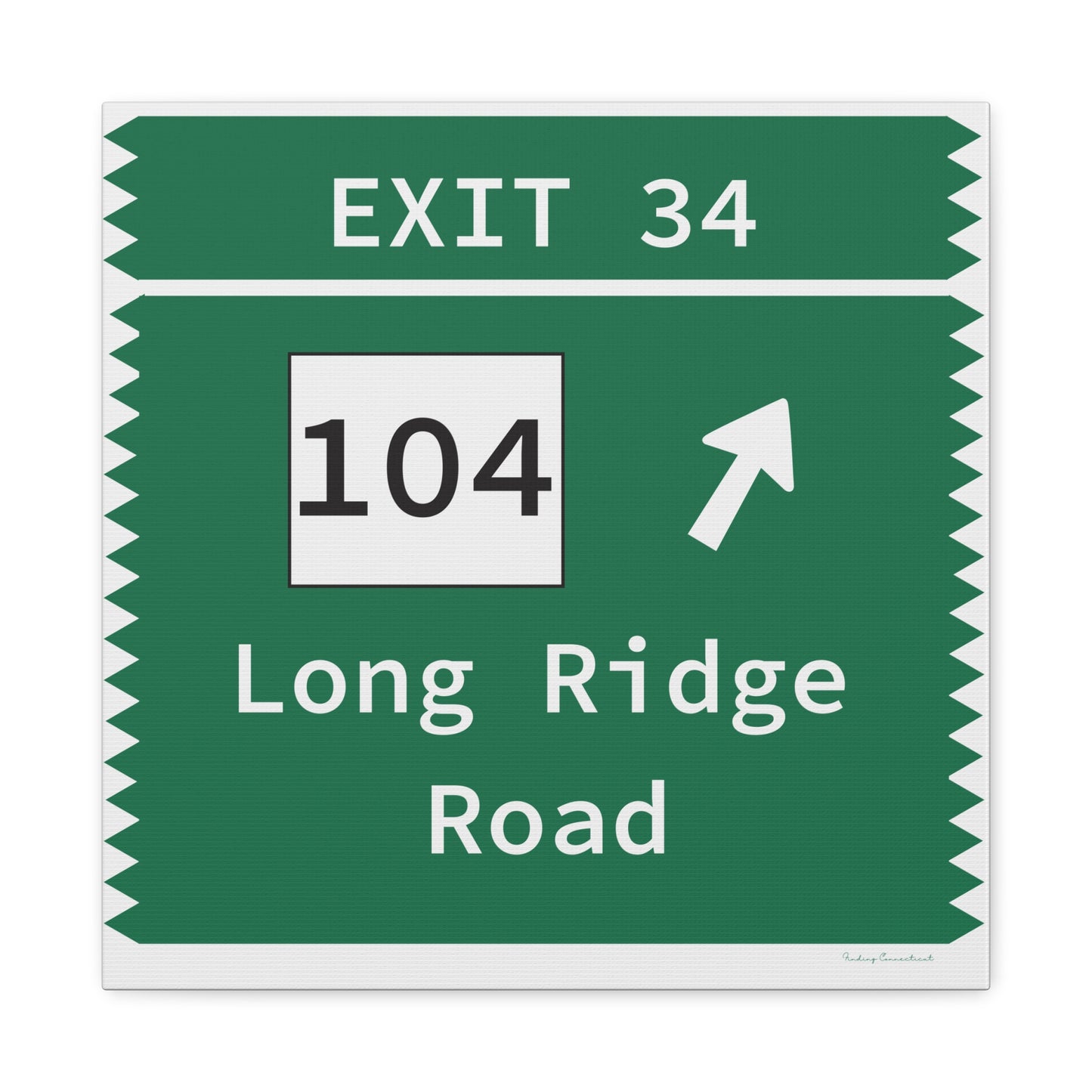 Vintage Merritt Parkway Exit 34 Sign Matte Canvas, Stretched, 1.25"