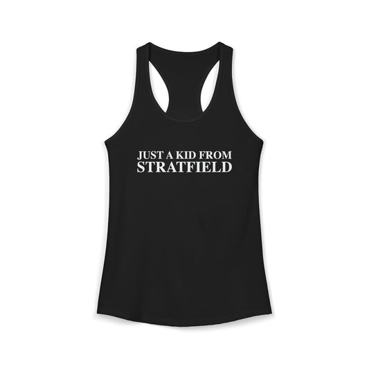 Just a kid from Stratfield Women's Ideal Racerback Tank Top