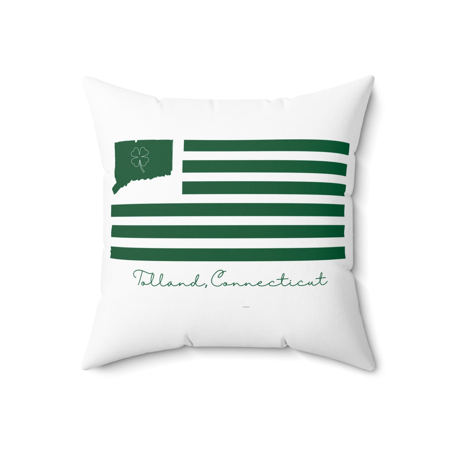 Tolland Connecticut St. Patrick’s Day Flag Spun Polyester Square Pillow