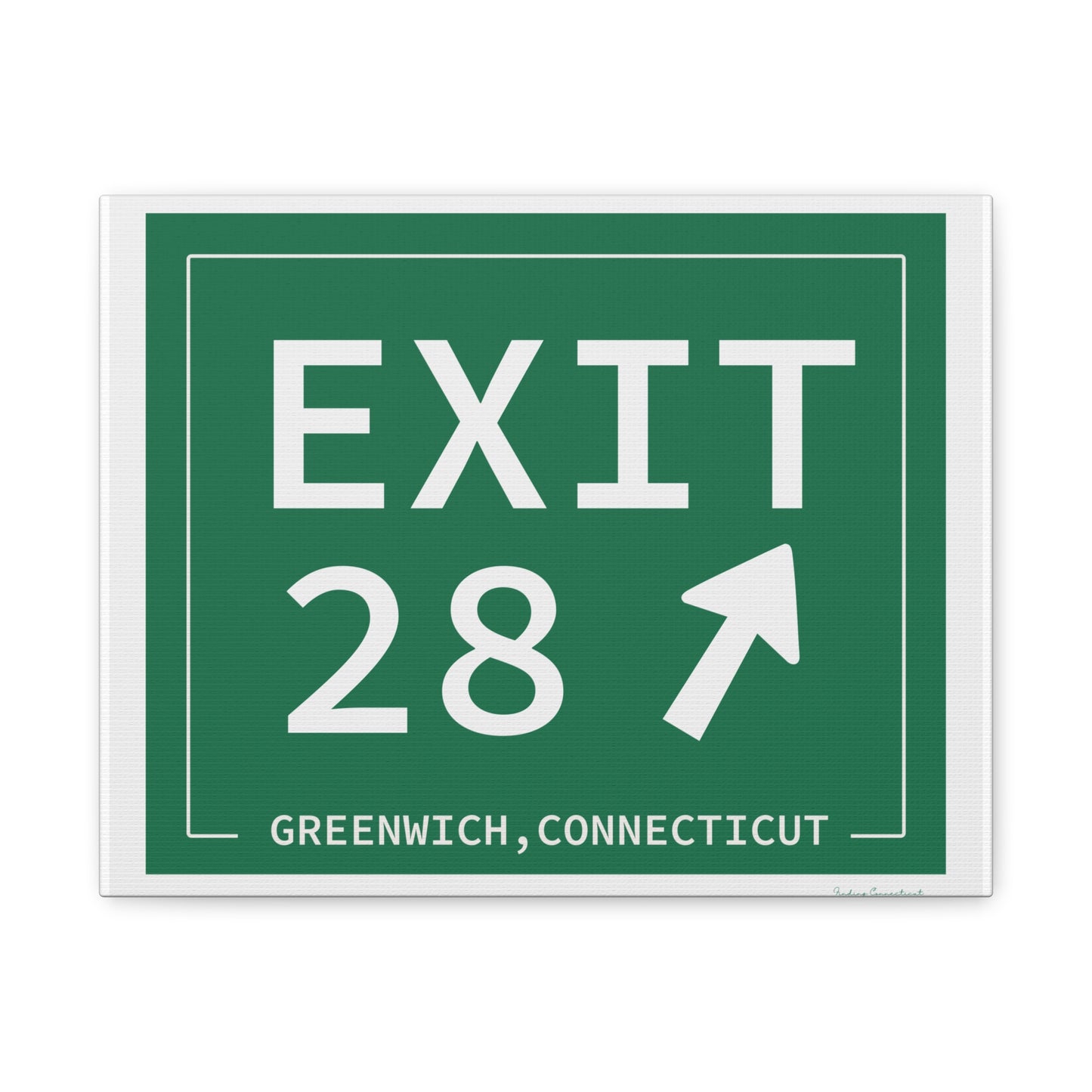 Vintage Exit 28 Merritt Parkway Sign Matte Canvas, Stretched, 1.25"