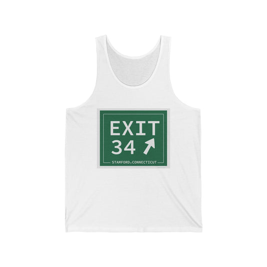 Vintage Exit 34 Merritt Parkway Sign Unisex Jersey Tank Top