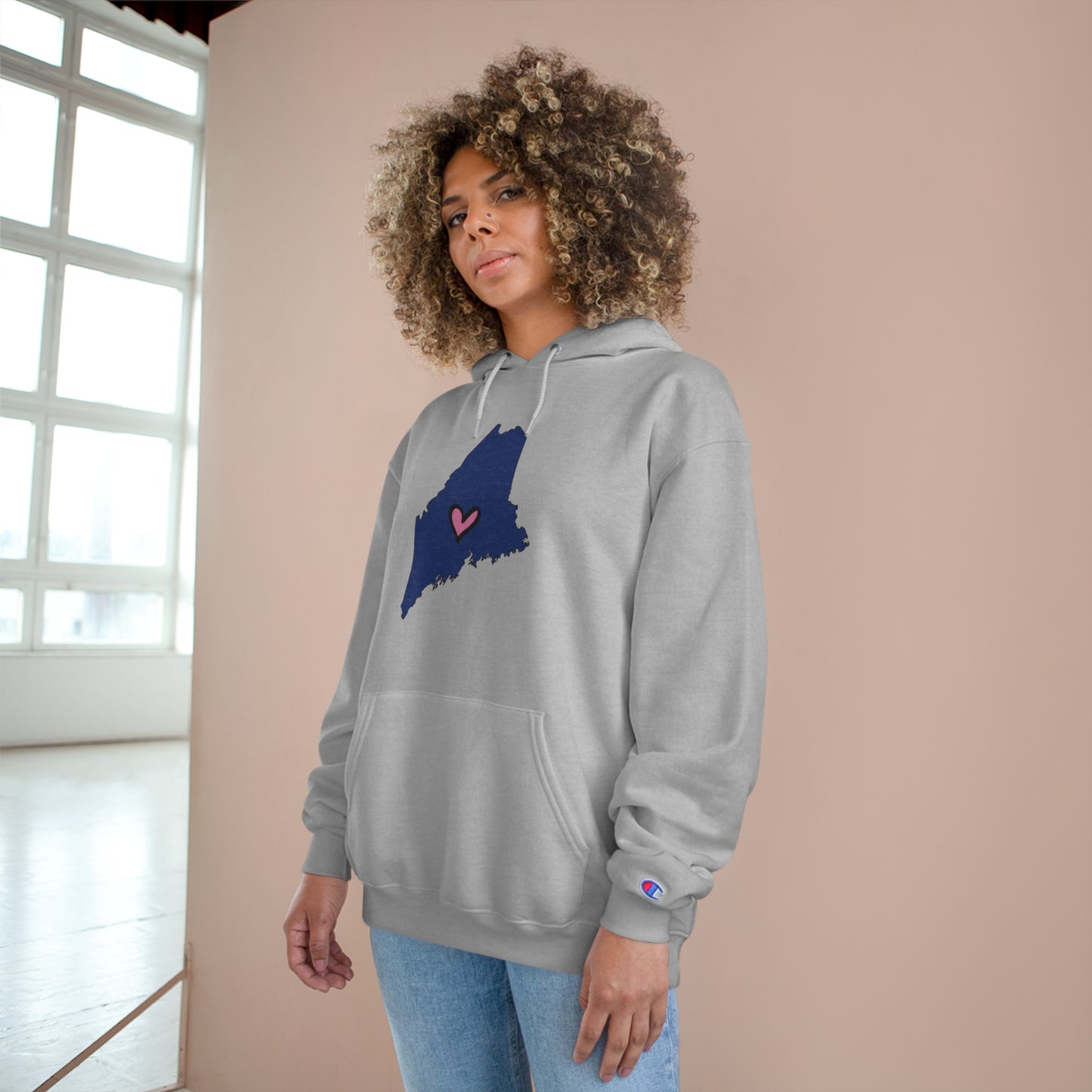 Maine Love (blue) Champion Hoodie