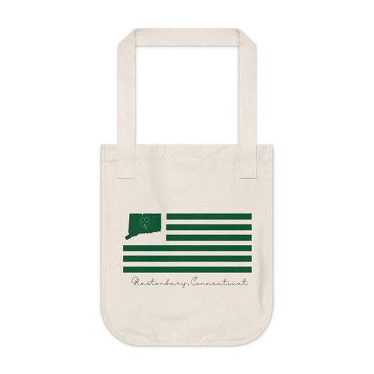 Glastonbury Connecticut St. Patrick’s Day Flag Organic Canvas Tote Bag