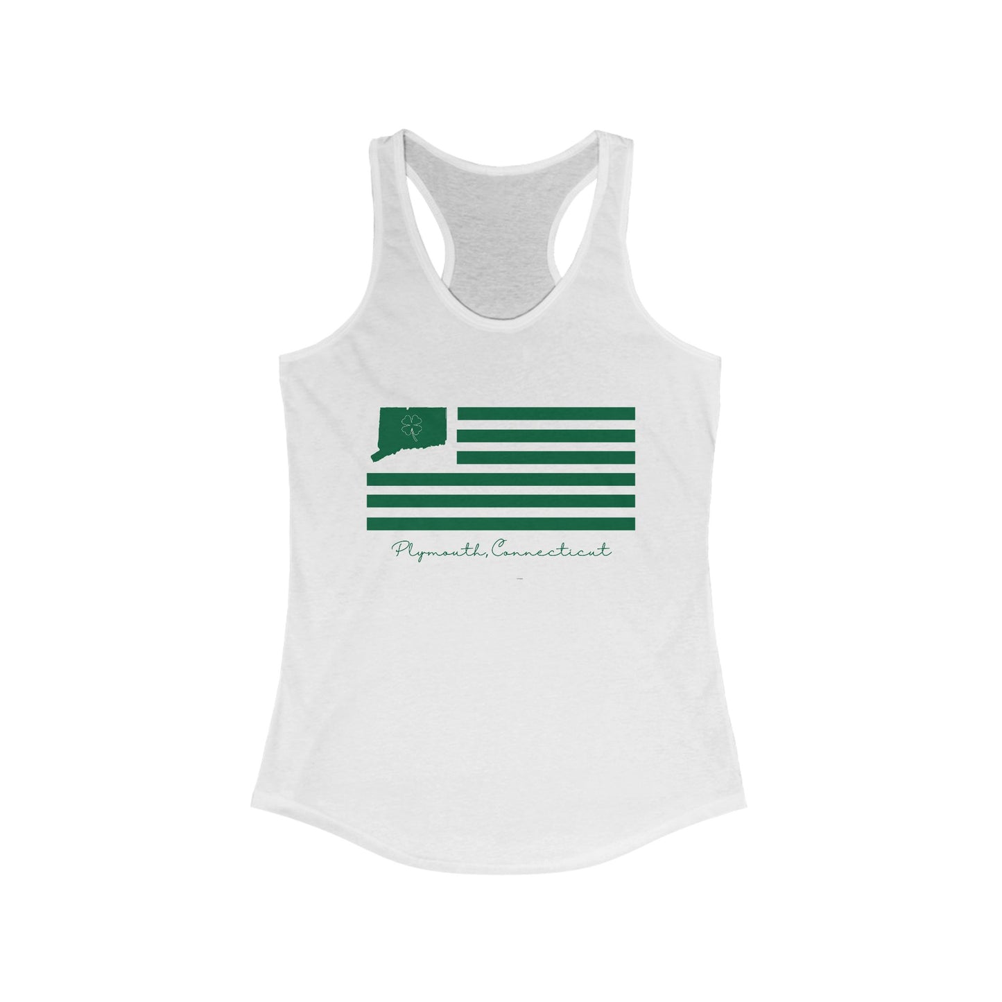 Plymouth Connecticut St. Patrick’s Day Flag Women's Ideal Racerback Tank Top