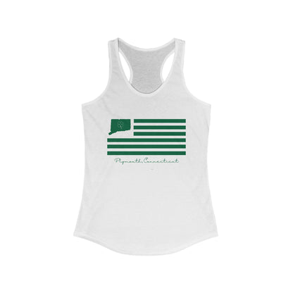 Plymouth Connecticut St. Patrick’s Day Flag Women's Ideal Racerback Tank Top