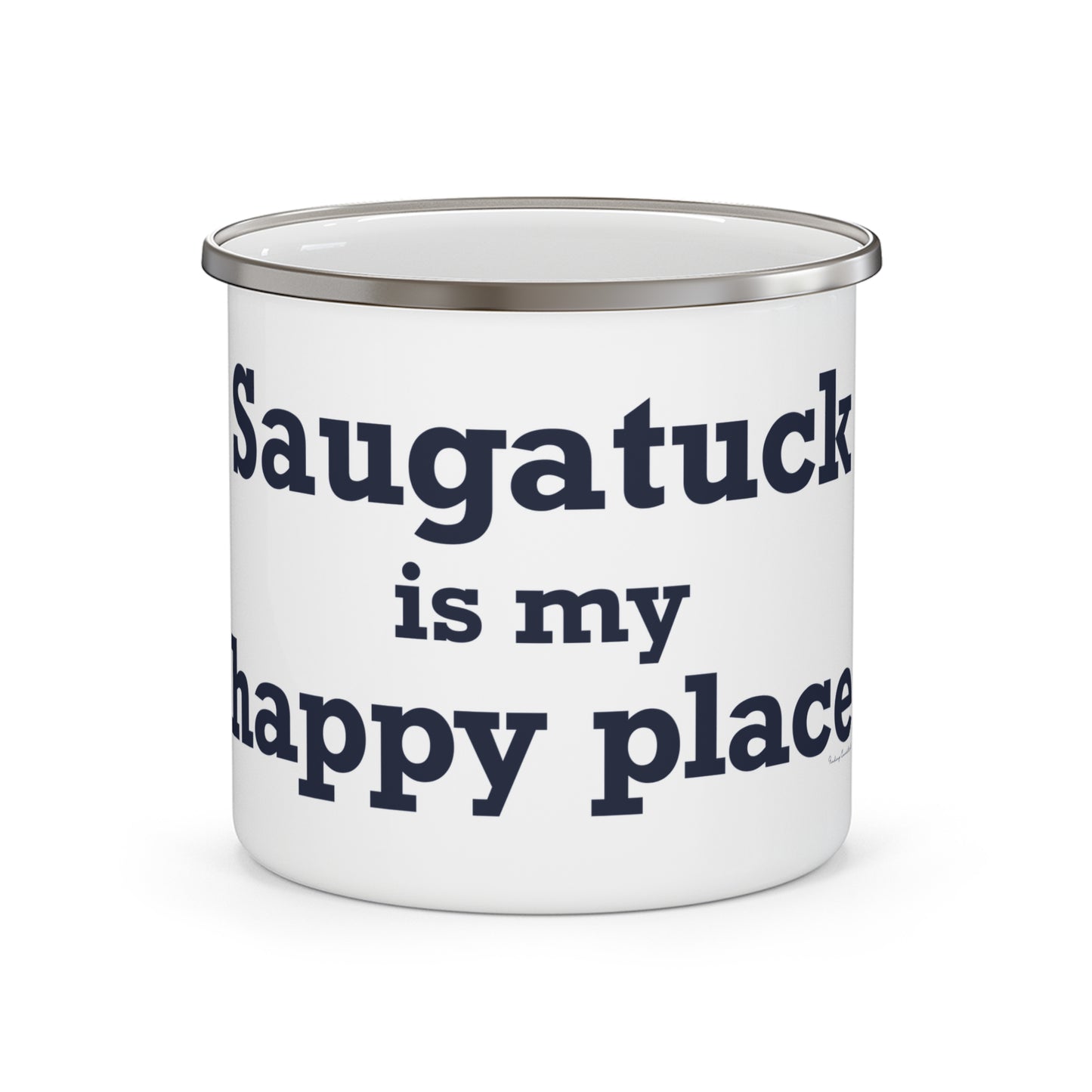 Saugatuck Is My Happy Place Enamel Camping Mug