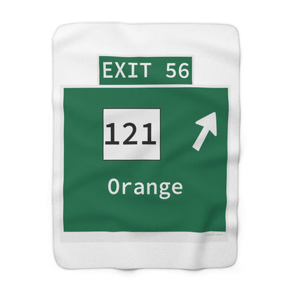 Vintage WCP Exit 56 Sign Sherpa Fleece Blanket