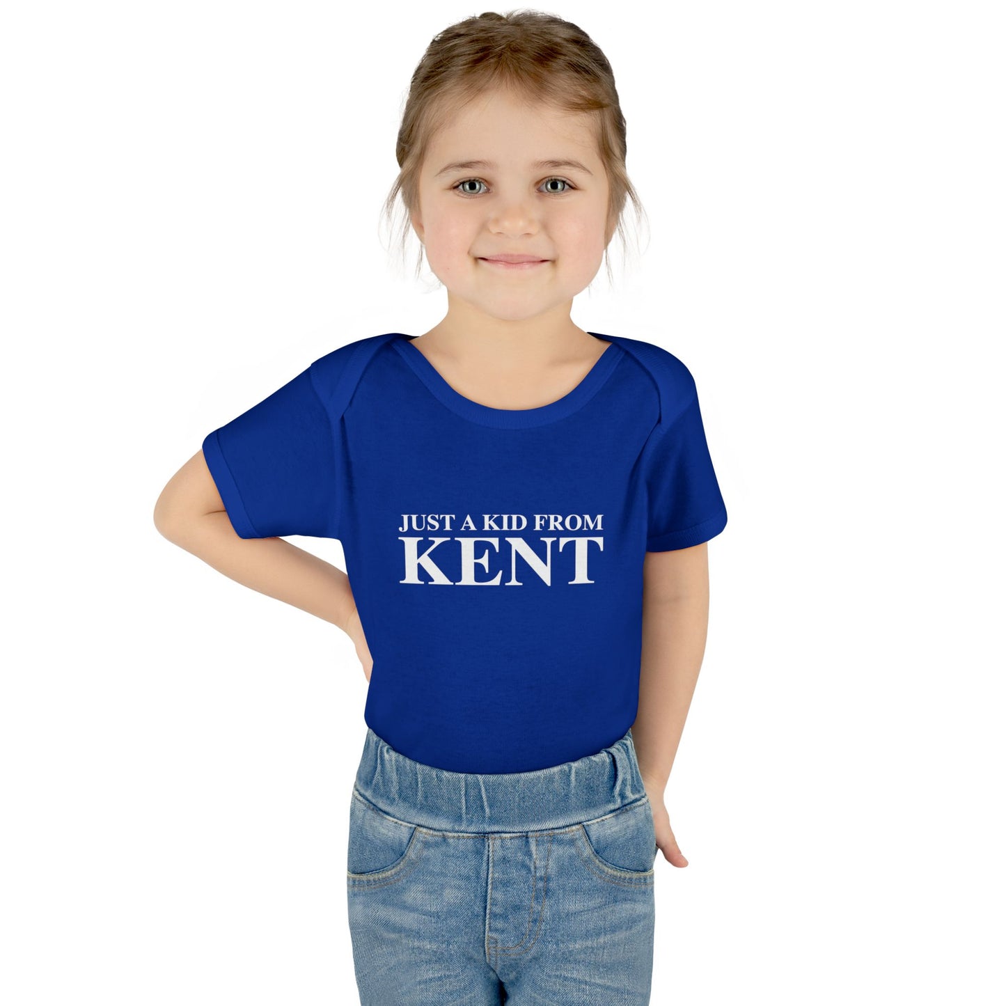 Just a kid from Kent Infant Baby Rib Bodysuit