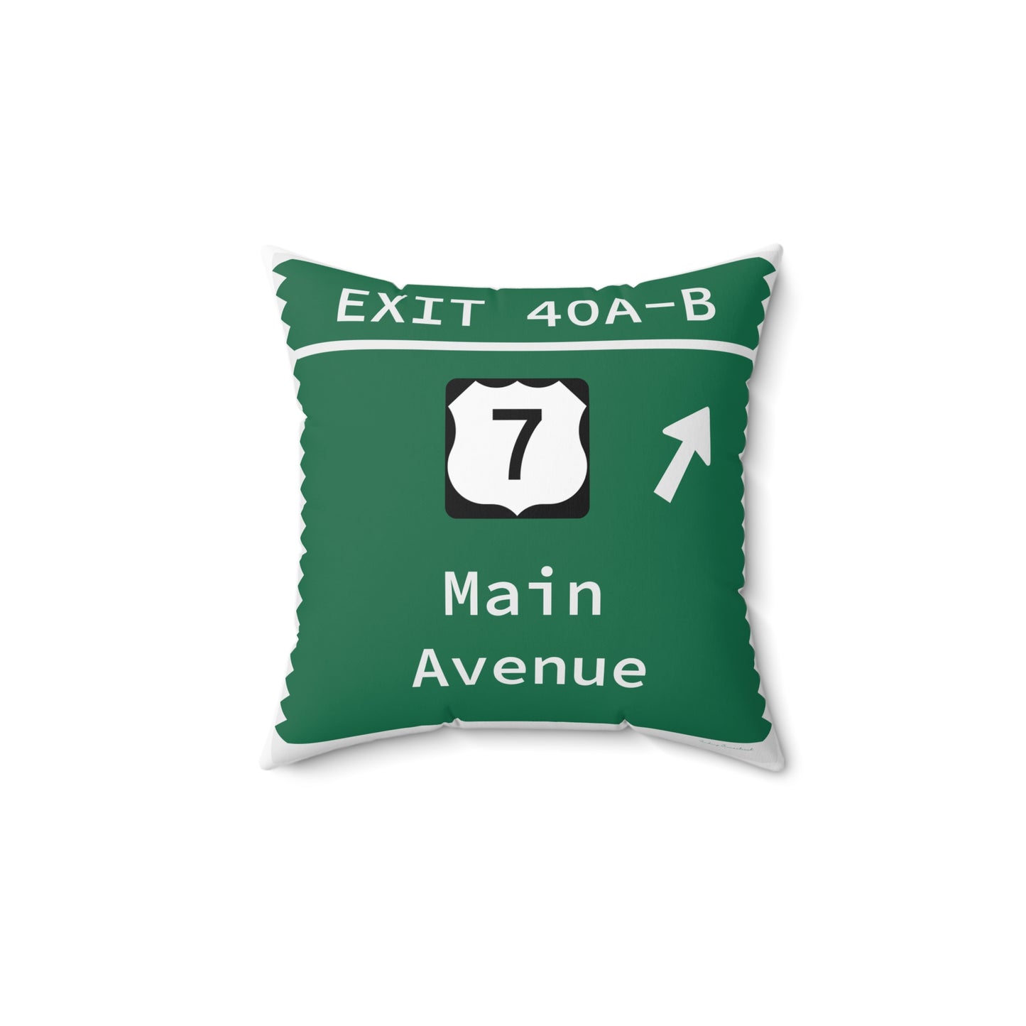 Vintage Merritt Parkway Exit 40 A-B Sign Spun Polyester Square Pillow