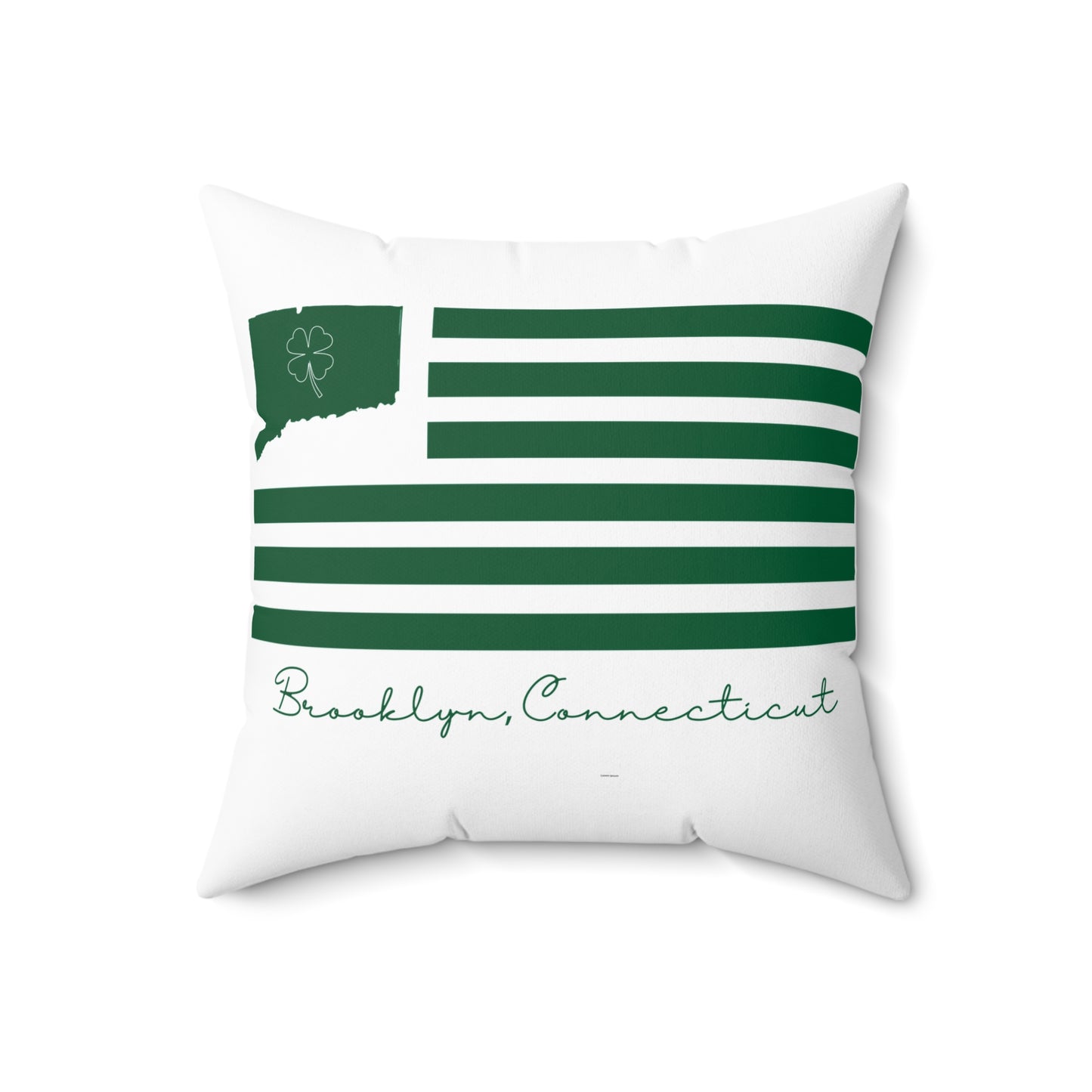 Brooklyn Connecticut St. Patrick’s Day Flag Spun Polyester Square Pillow