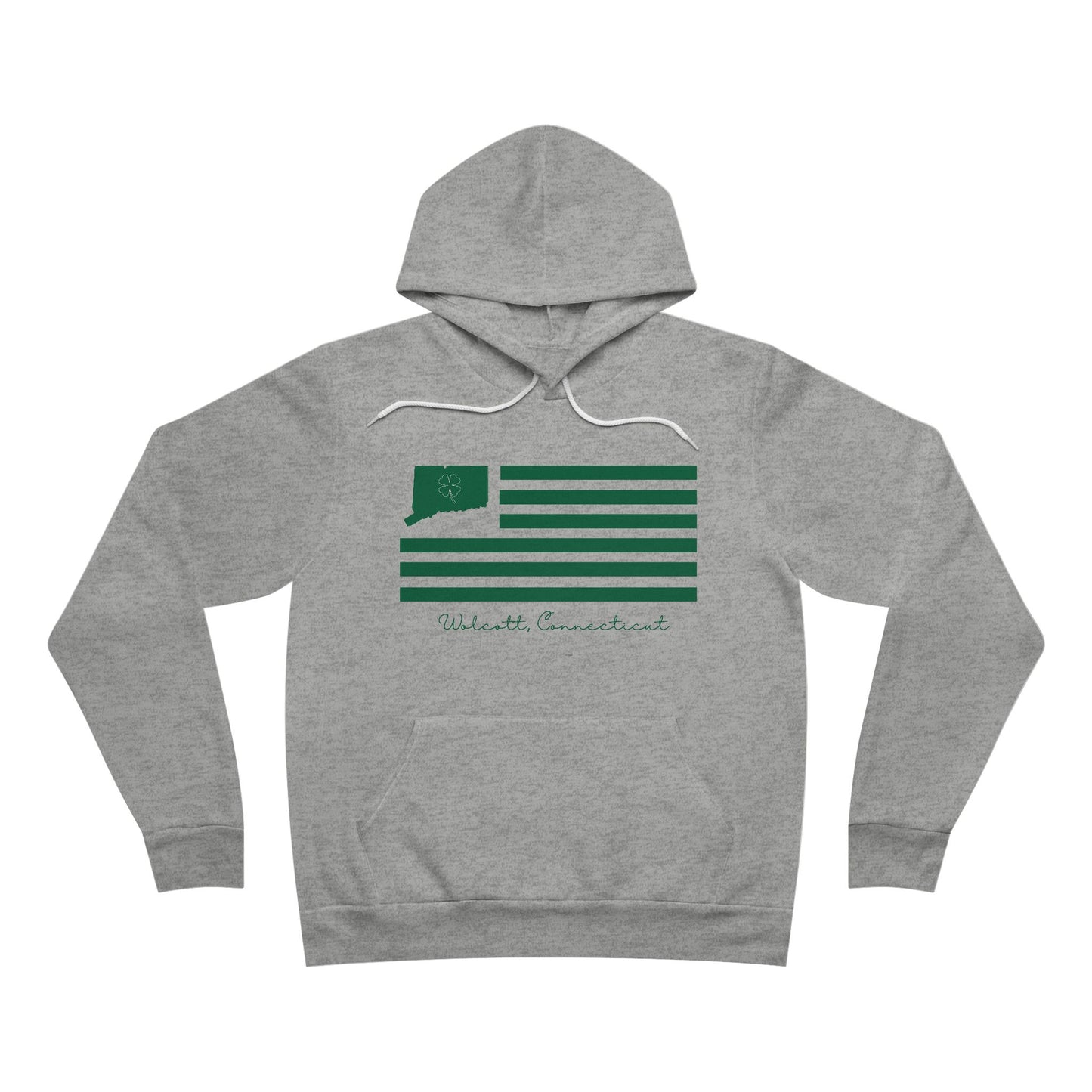 Wolcott Connecticut St. Patrick’s Day Flag Unisex Sponge Fleece Pullover Hoodie