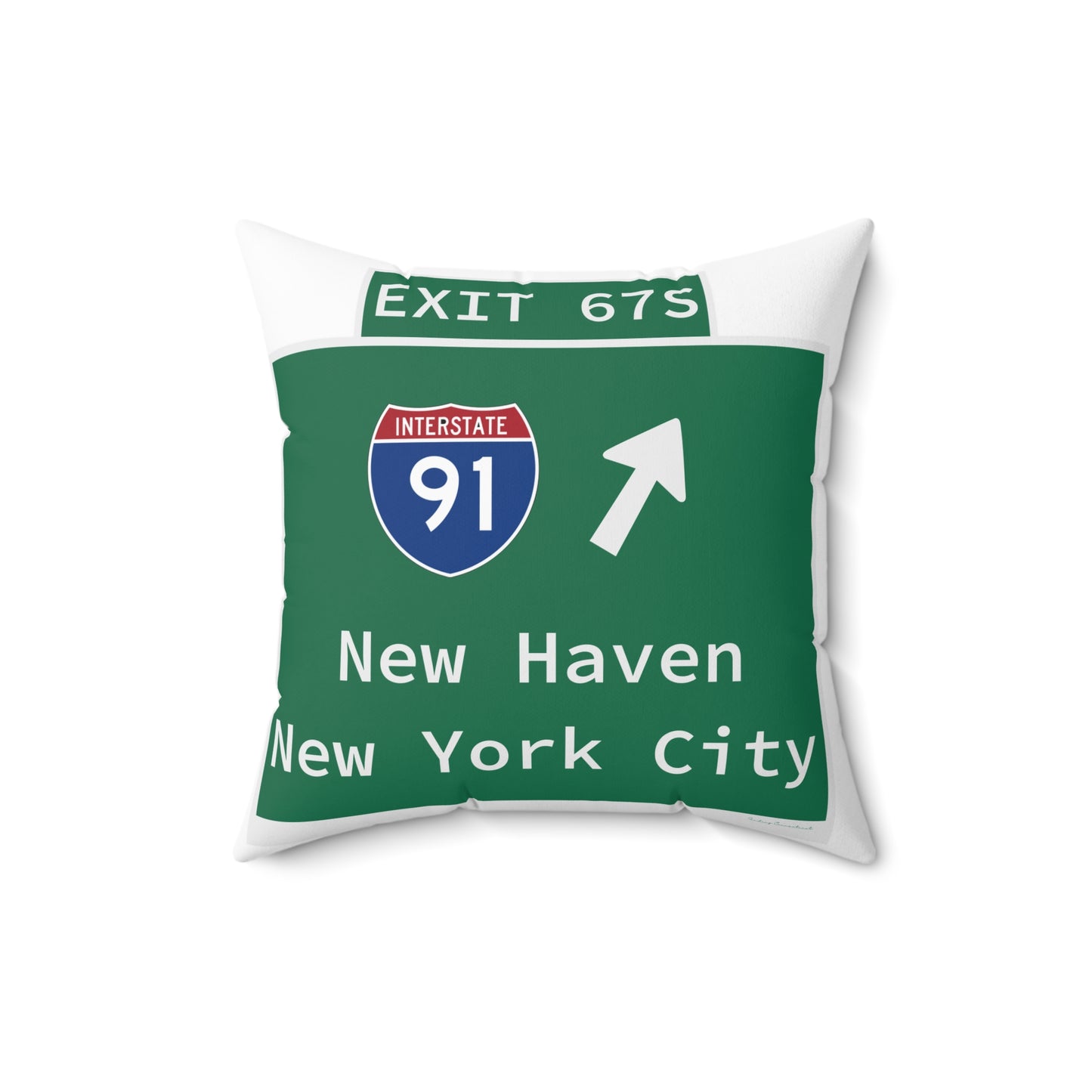 Vintage WCP Exit 67S Sign Spun Polyester Square Pillow