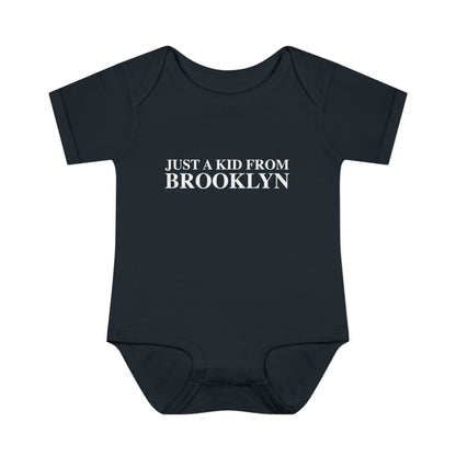 Just a kid from Brooklyn Infant Baby Rib Bodysuit