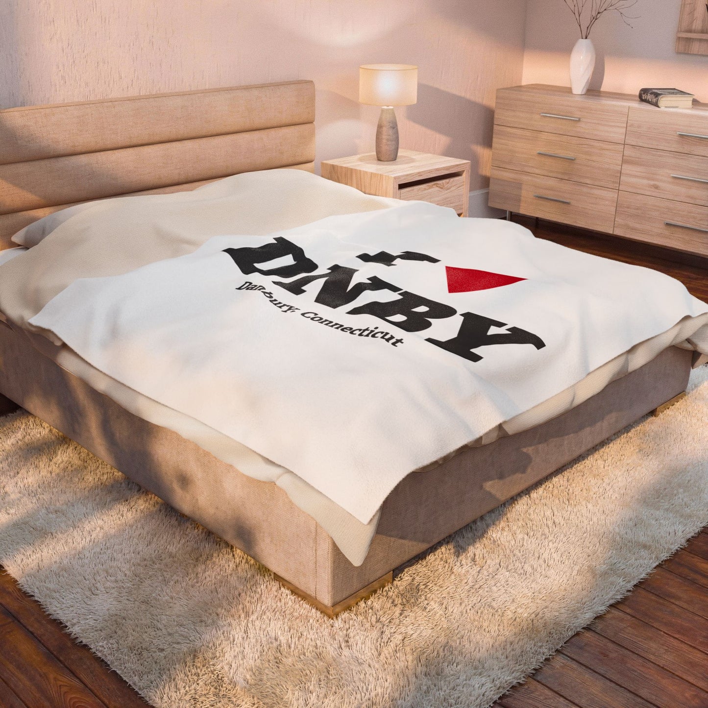 I Heart DNBY Velveteen Plush Blanket