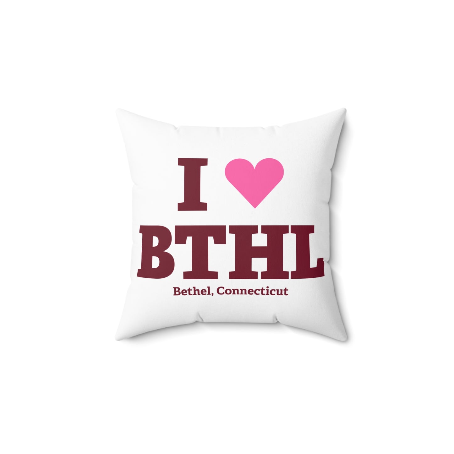 I Heart BTHL Spun Polyester Square Pillow