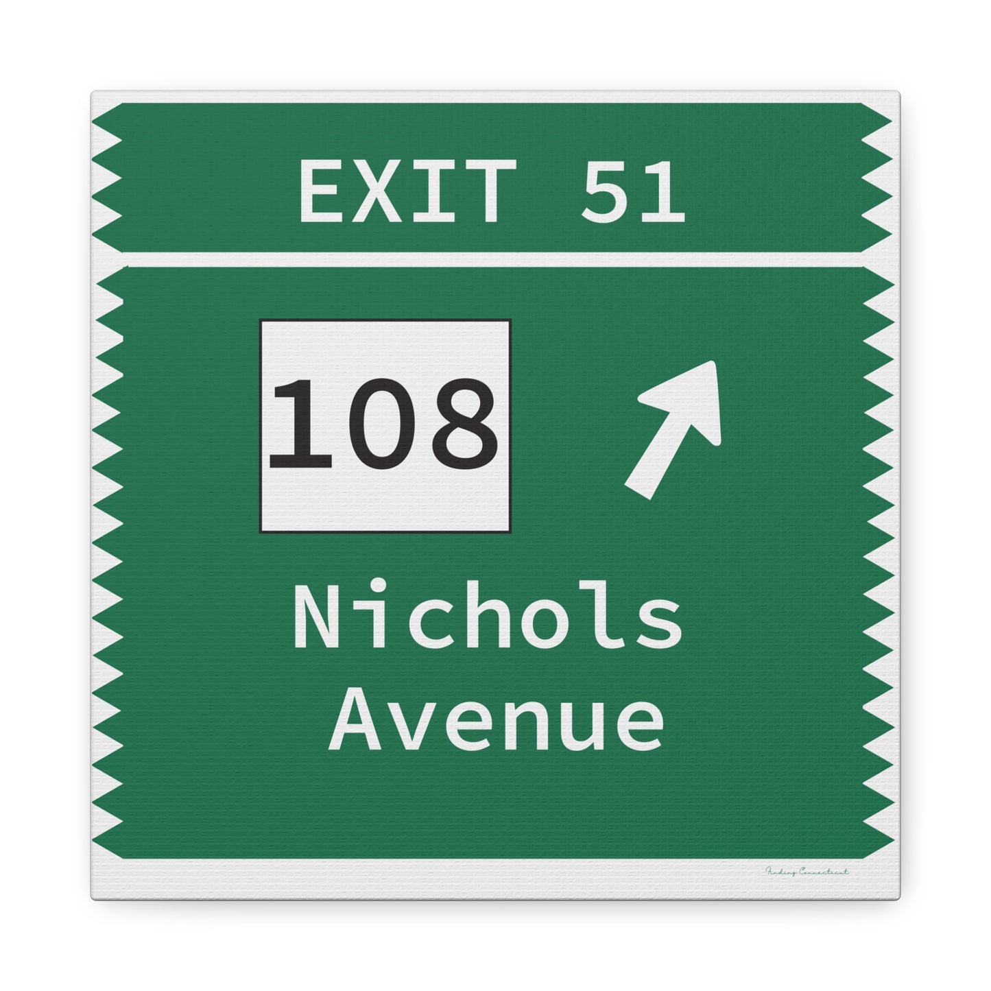 Vintage Merritt Parkway Exit 51 Sign Matte Canvas, Stretched, 1.25"