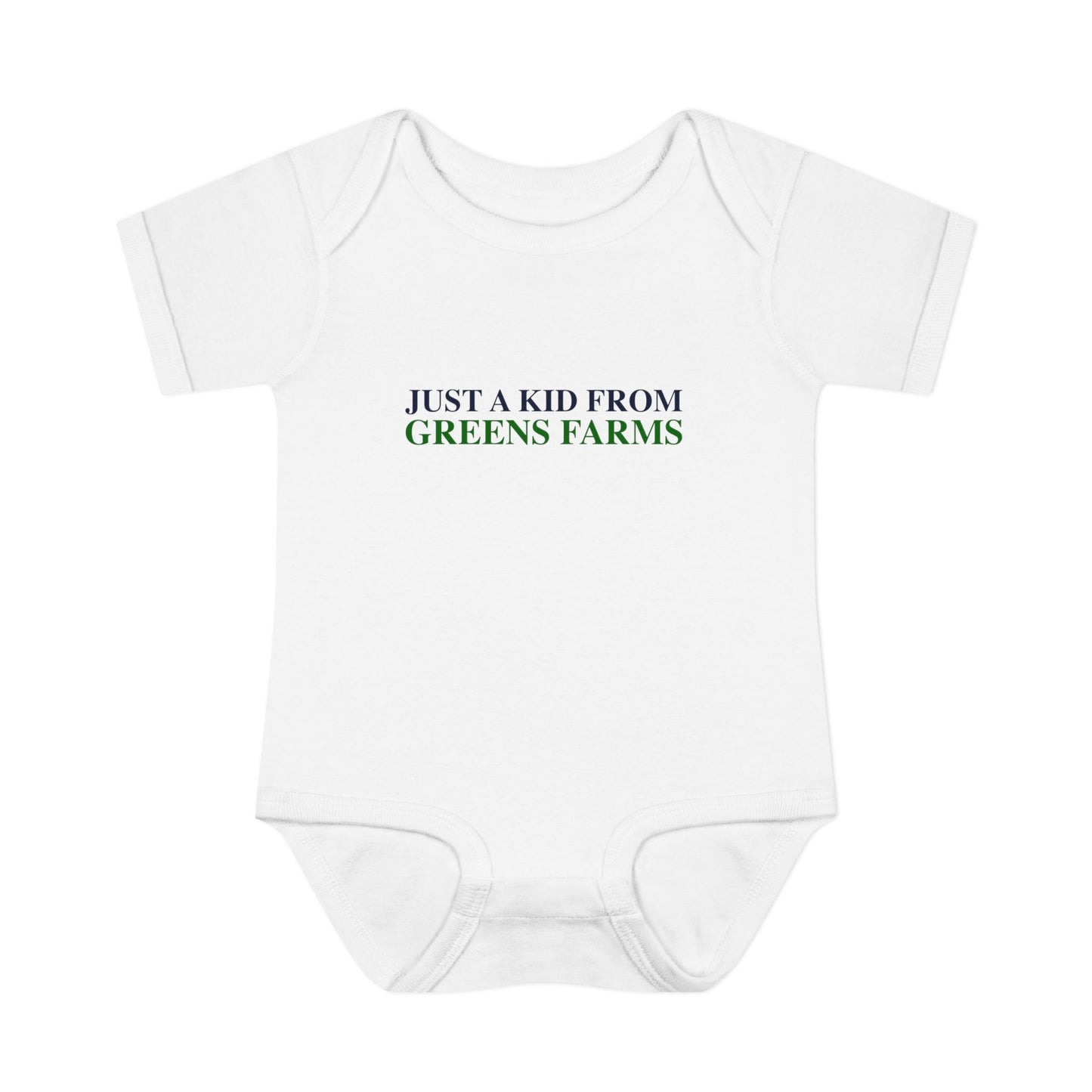 Just a kid from Greens Farms Infant Baby Rib Bodysuit