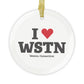 I Heart WSTN Glass Ornaments