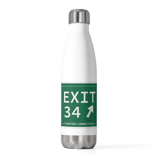 Vintage Exit 34 Merritt Parkway Sign 20oz Insulated Bottle