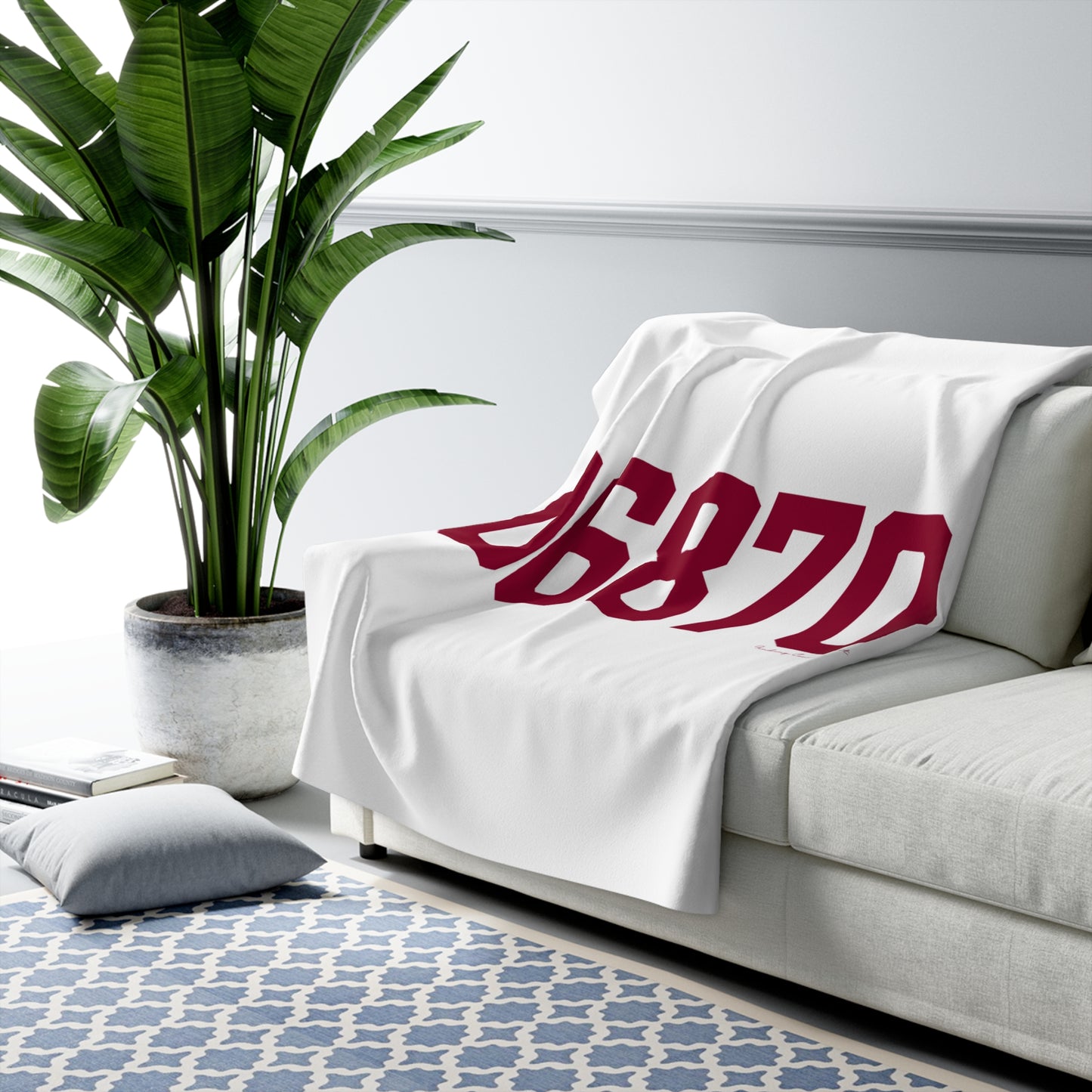 06870 - Greenwich Connecticut Zip Code Sherpa Fleece Blanket