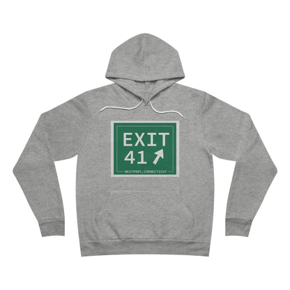 Vintage Exit 41 Merritt Parkway Sign Unisex Sponge Fleece Pullover Hoodie