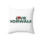 Love Norwalk Spun Polyester Square Pillow