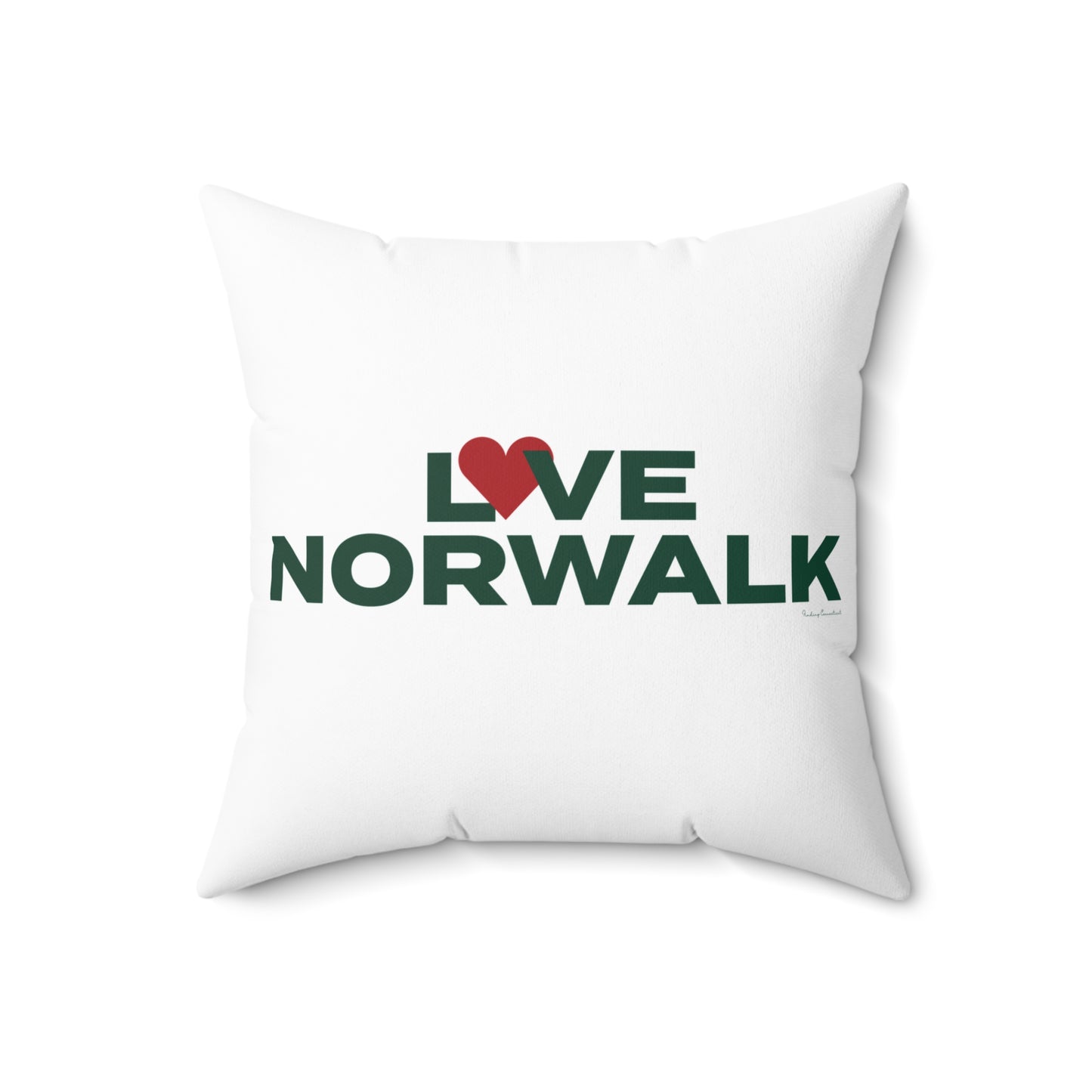 Love Norwalk Spun Polyester Square Pillow