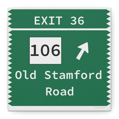 Vintage Merritt Parkway Exit 36 Sign Matte Canvas, Stretched, 1.25"