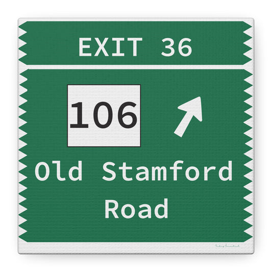 Vintage Merritt Parkway Exit 36 Sign Matte Canvas, Stretched, 1.25"