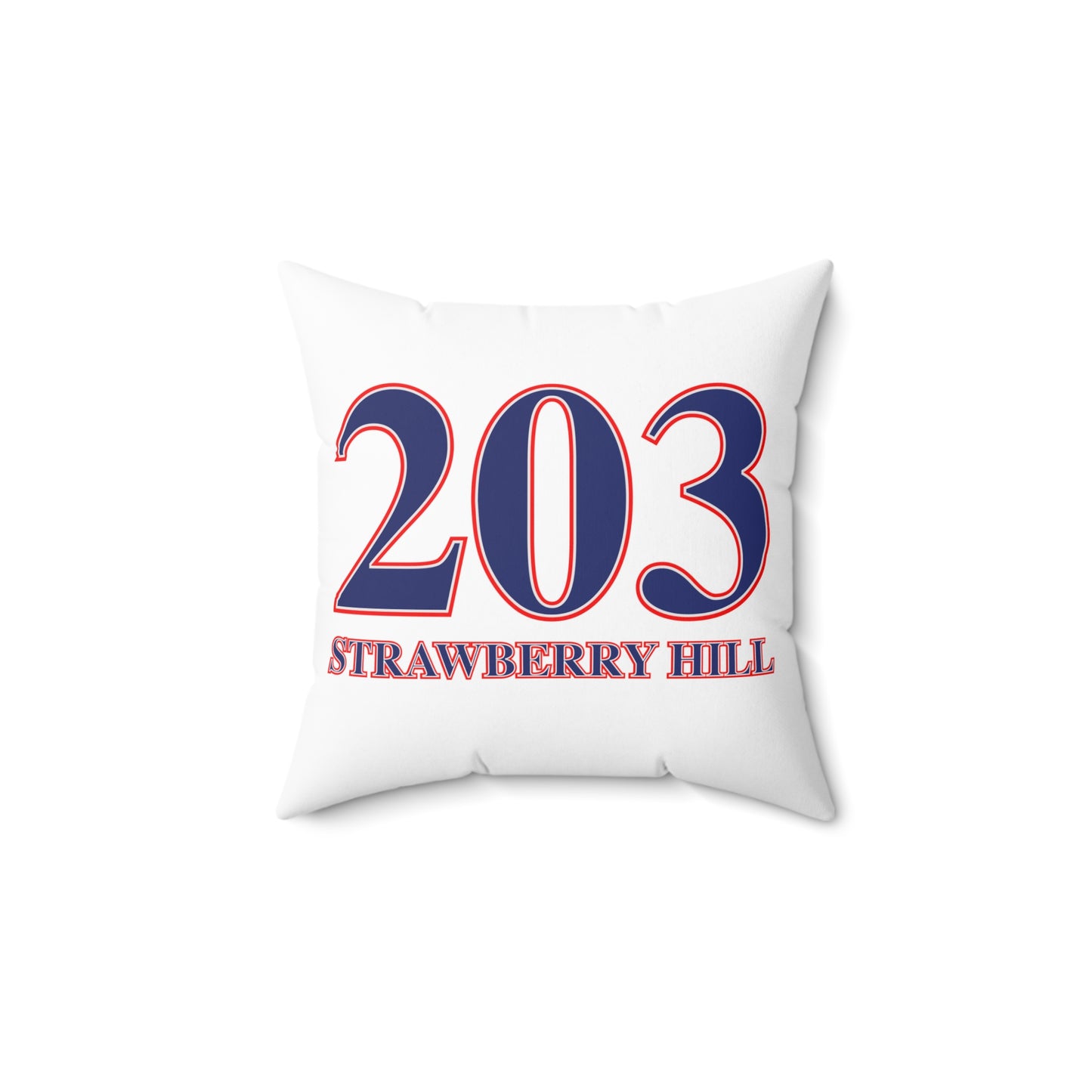 203 Strawberry Hill Red, White & Blue Spun Polyester Square Pillow