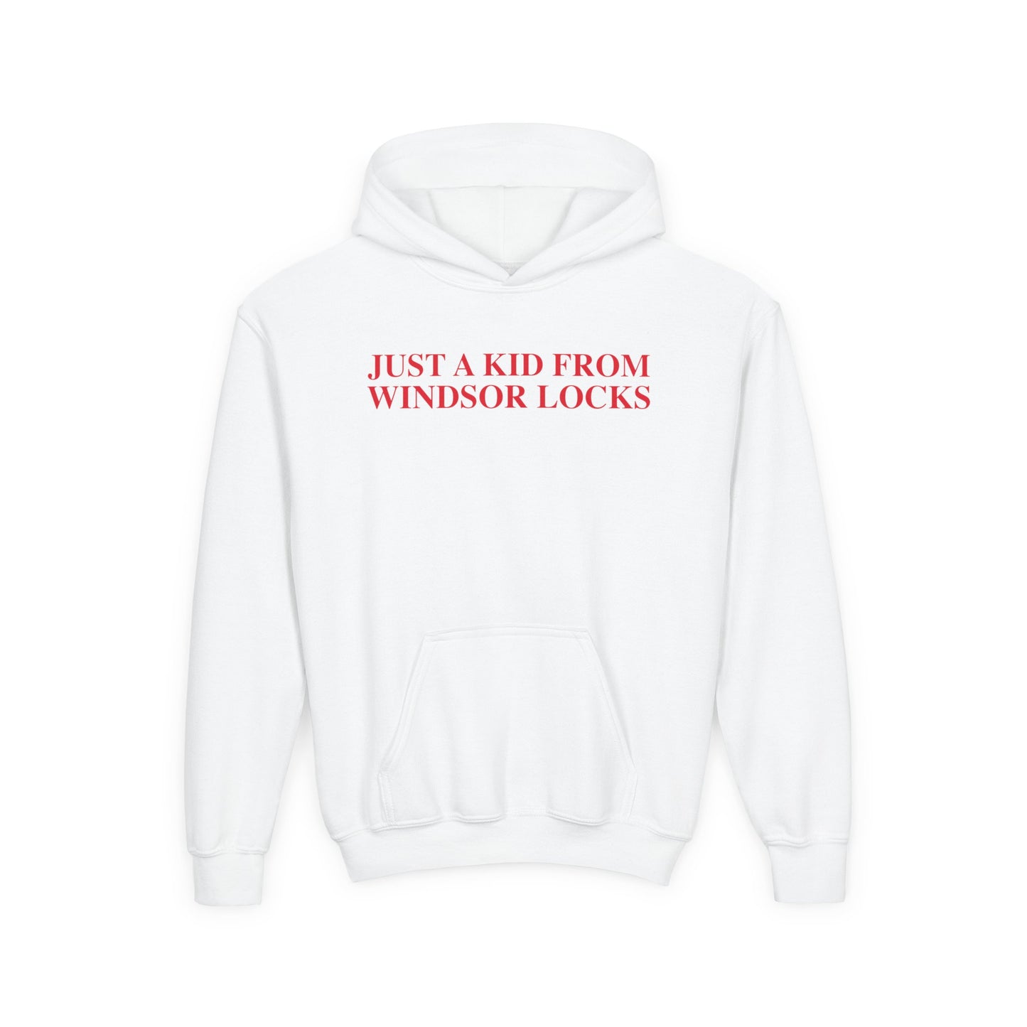 Just a kid from Windsor Locks Youth Heavy Blend Hooded Sweatshirt