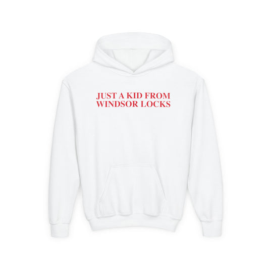 Just a kid from Windsor Locks Youth Heavy Blend Hooded Sweatshirt