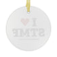 I Heart STMF Glass Ornaments