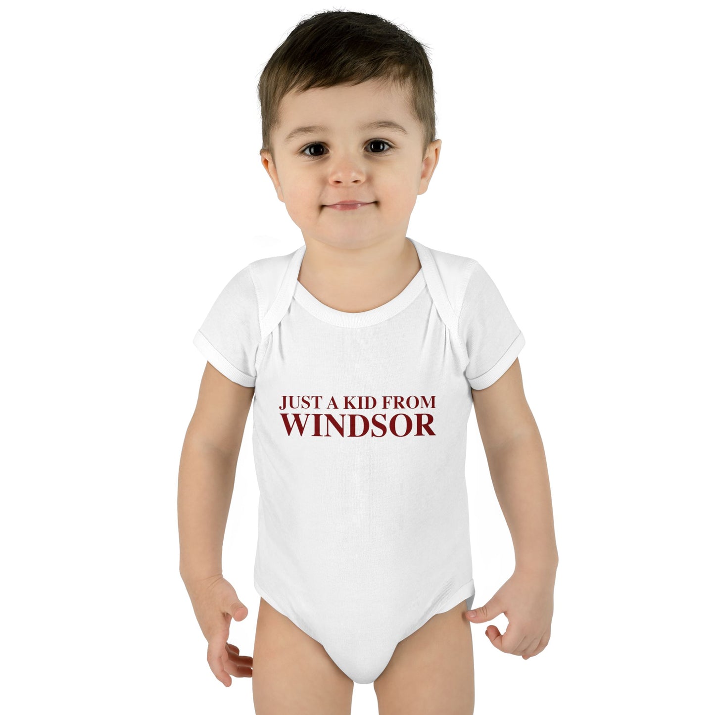 Just a kid from Windsor Infant Baby Rib Bodysuit