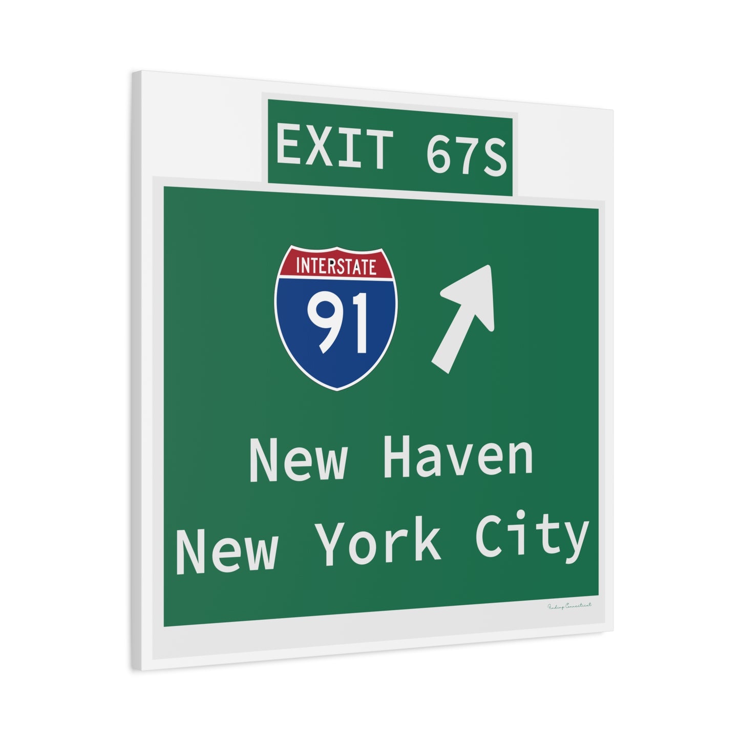 Vintage WCP Exit 67S Sign Matte Canvas, Stretched, 1.25"