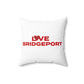 Love Bridgeport Spun Polyester Square Pillow