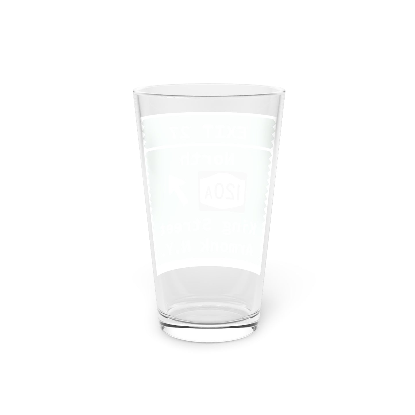 Vintage Merritt Parkway Exit 27 Sign Pint Glass, 16oz