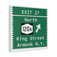 Vintage Merritt Parkway Exit 27 Sign Matte Canvas, Stretched, 1.25"