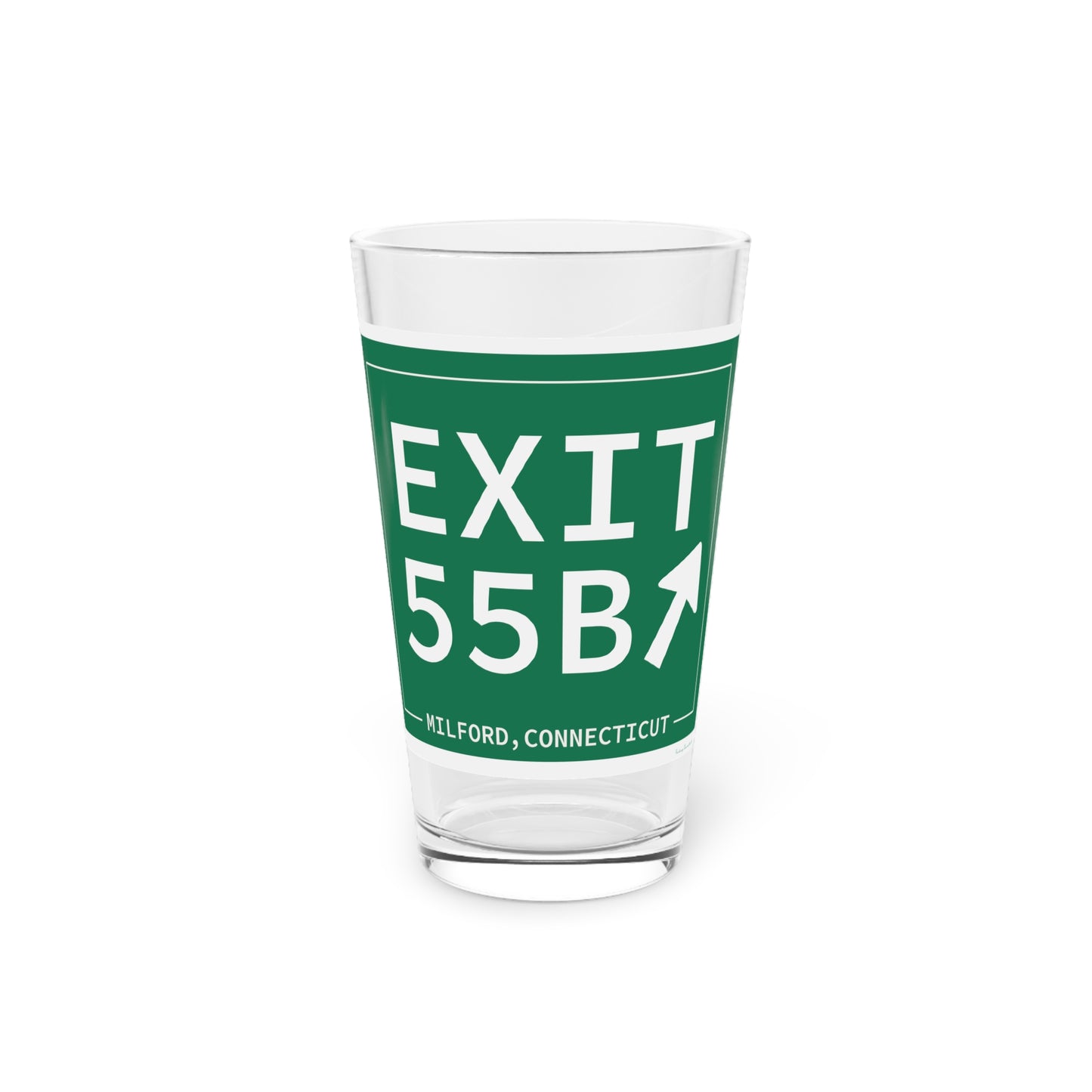 Vintage Exit 55B WCP Sign Pint Glass, 16oz