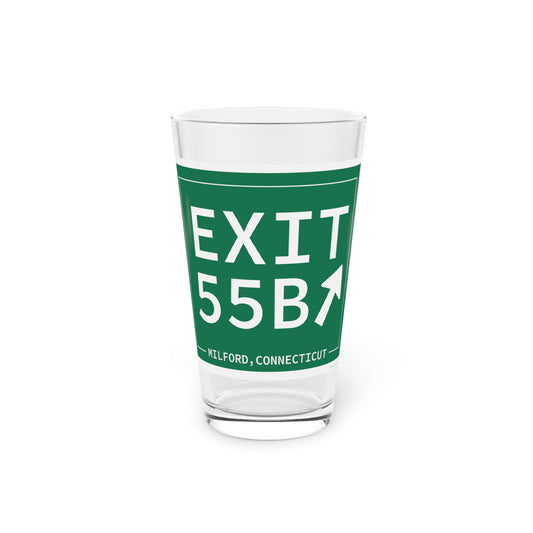 Vintage Exit 55B WCP Sign Pint Glass, 16oz