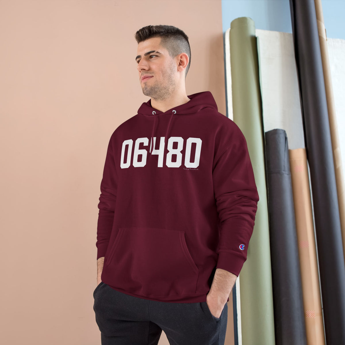 06480 Portland CT Zip Code Champion Hoodie