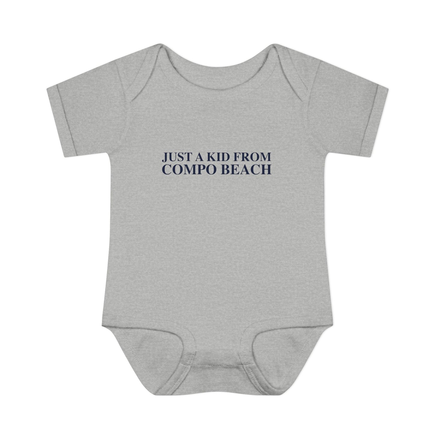 Just a kid from Compo Beach Infant Baby Rib Bodysuit