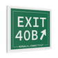 Vintage Exit 40B Merritt Parkway Sign Matte Canvas, Stretched, 1.25"