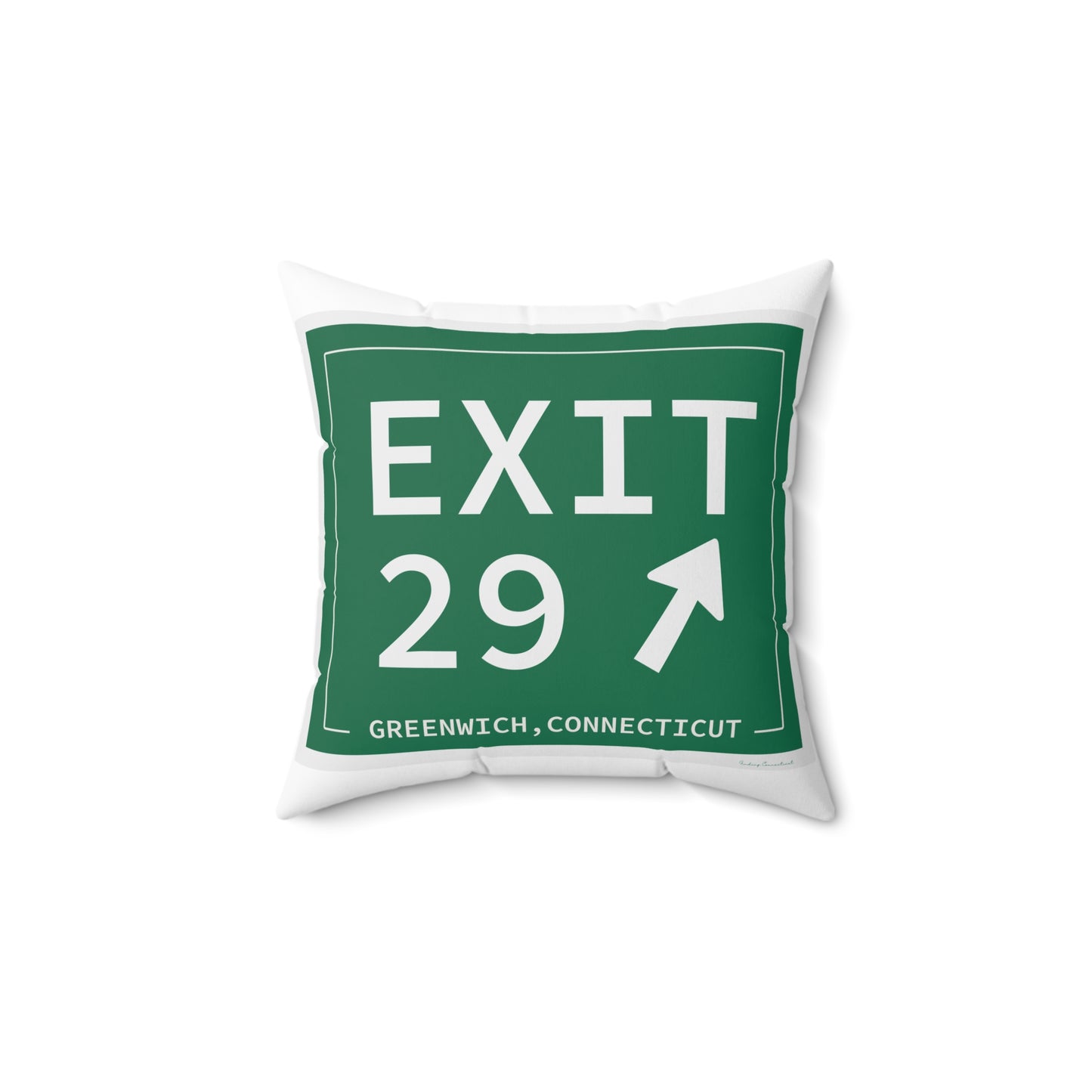 Vintage Exit 29 Merritt Parkway Sign Spun Polyester Square Pillow