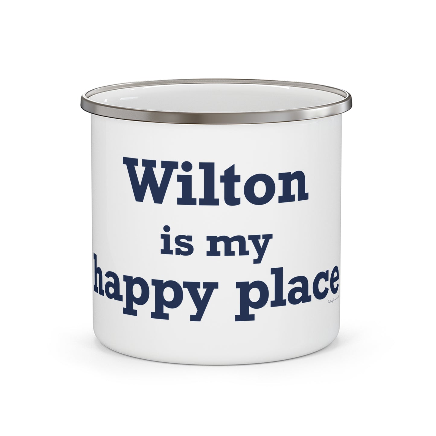 Wilton is my Happy Place Enamel Camping Mug