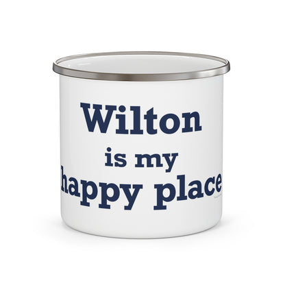 Wilton is my Happy Place Enamel Camping Mug